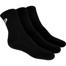 Asics Sportsocken Crew Classic (ASICS-Spirallogo) schwarz - 3 Paar